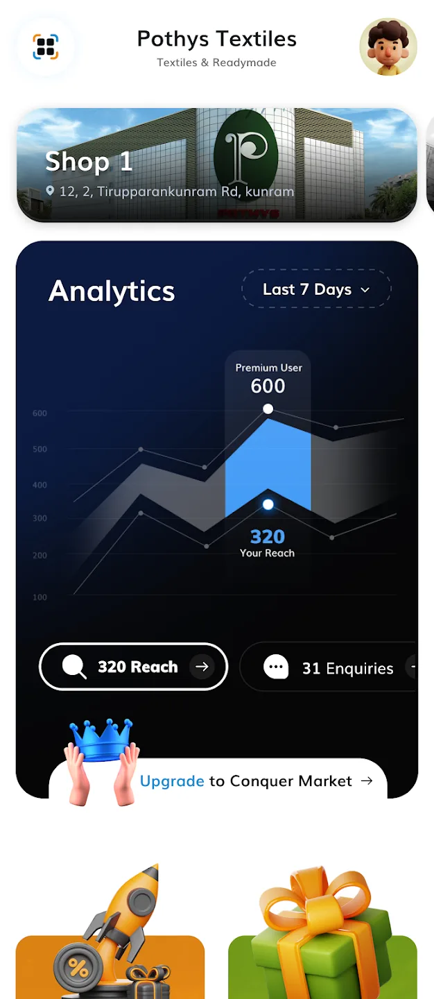Business Management Application app screen