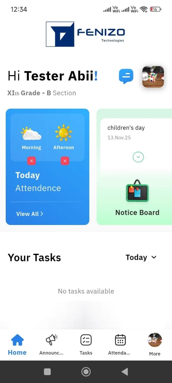 School CRM Application app screen